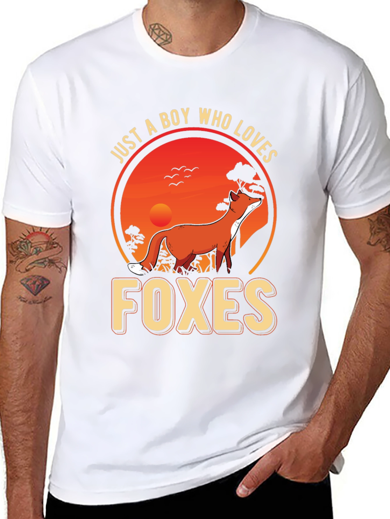 Black Boy Who Loves Foxes Graphic Tee view 8