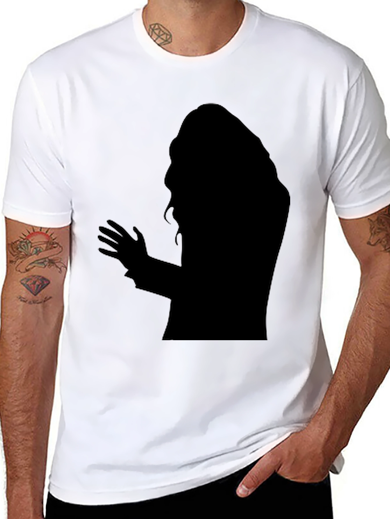Black Silhouette Graphic T-Shirt - Men's Black Tee view 8