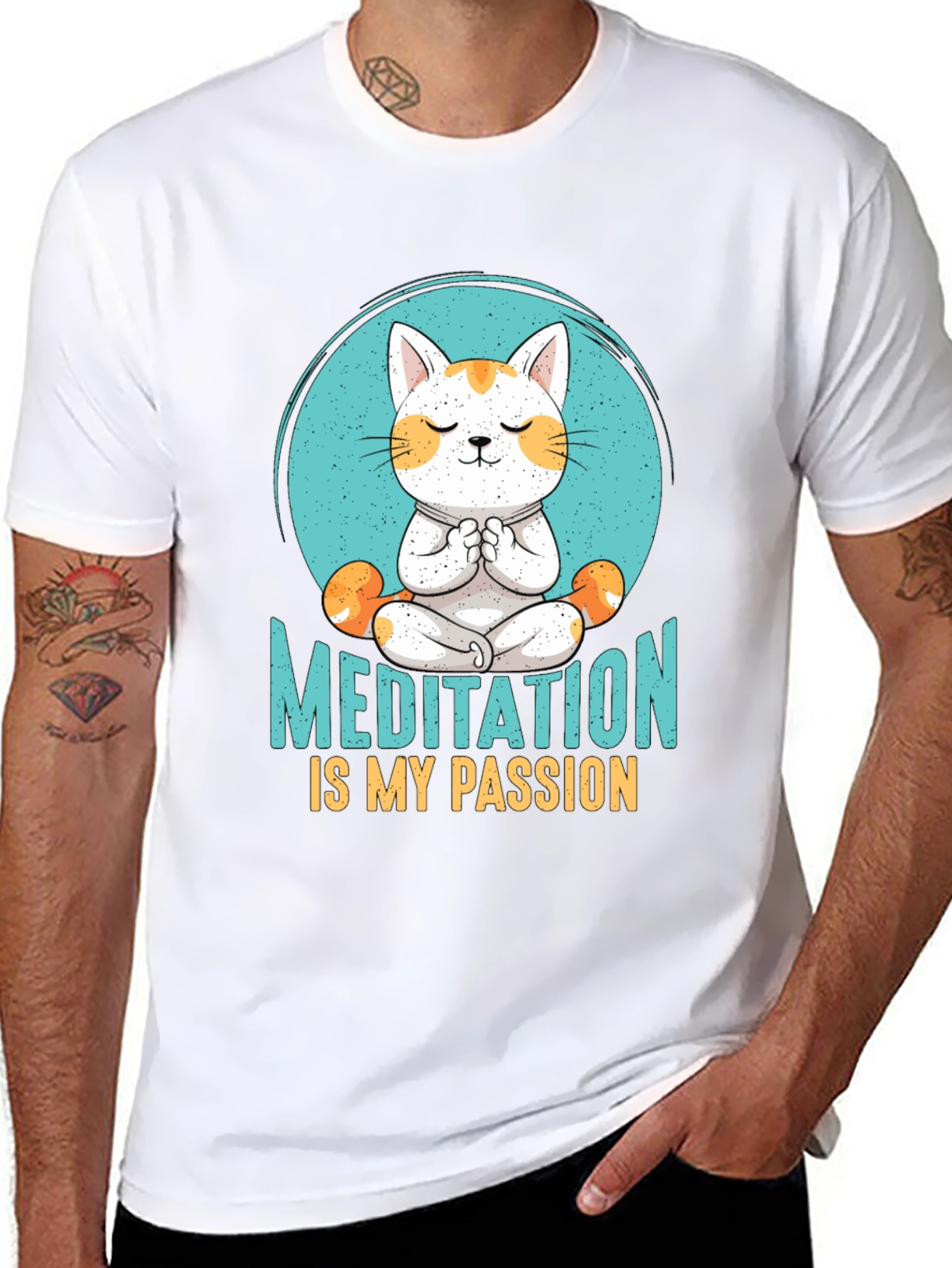 Meditation Cat T-Shirt: Find Your Zen - 8