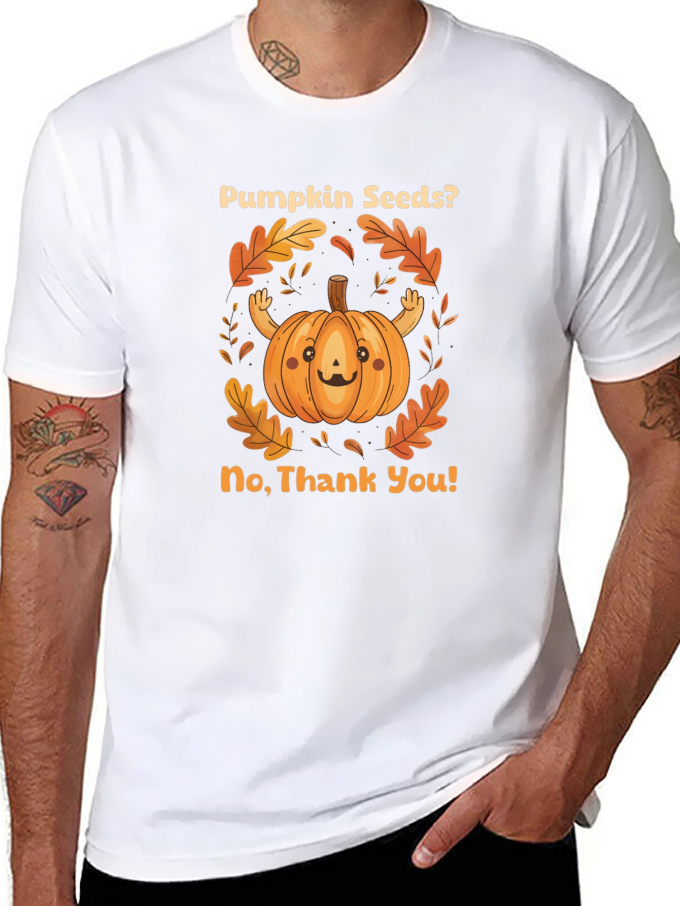 Black Pumpkin Seeds? No Thank You! Graphic T-Shirt view 8