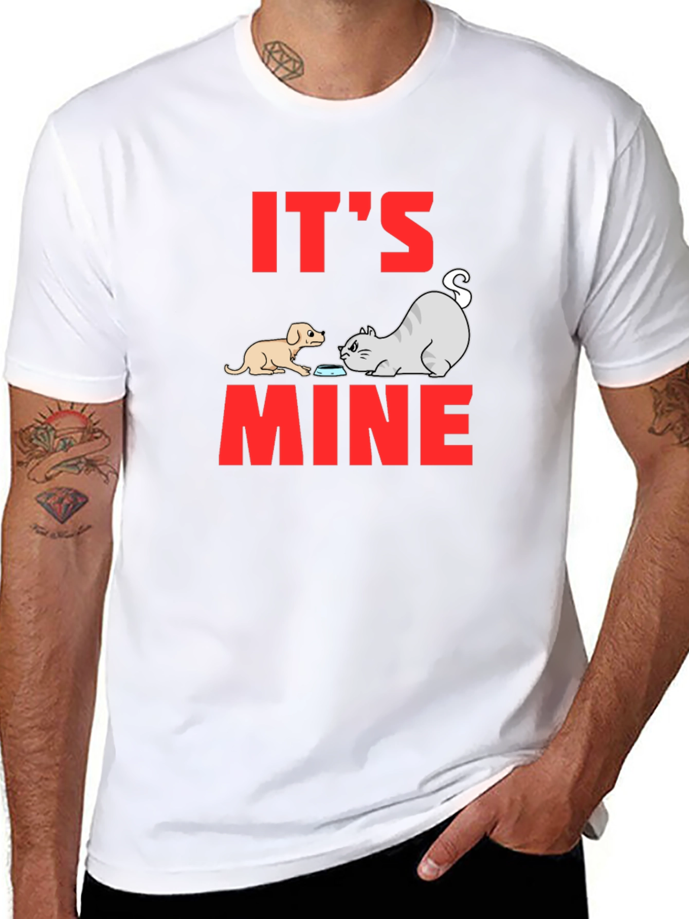 Black It's Mine Funny Animal Graphic Tee view 8