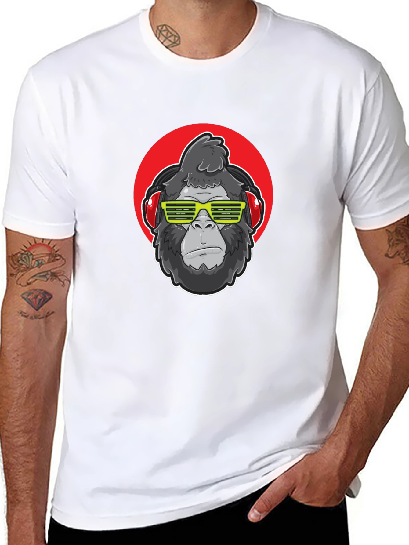 Black Cool Gorilla T-Shirt - DJ Ape Graphic Tee view 8