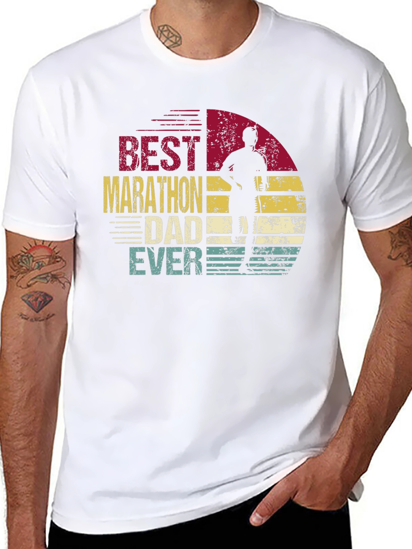 Black Best Marathon Dad Ever T-Shirt view 8