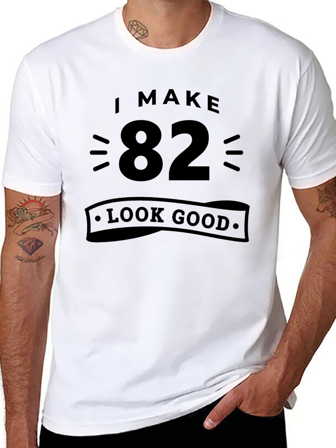 Black I Make 82 Look Good Black T-Shirt view 8
