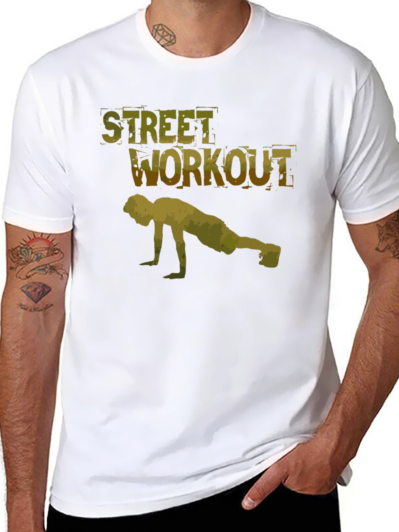 Black Street Workout Black T-Shirt for Men view 8