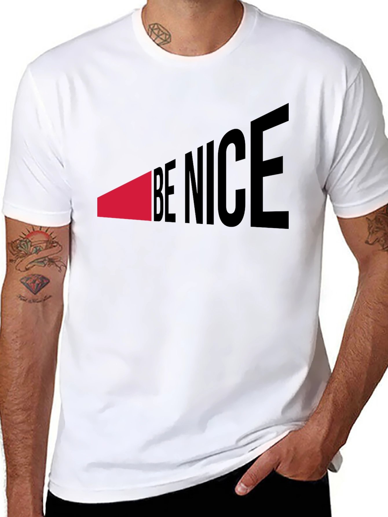 Black Be Nice Graphic Tee - Stylish Statement Shirt view 8