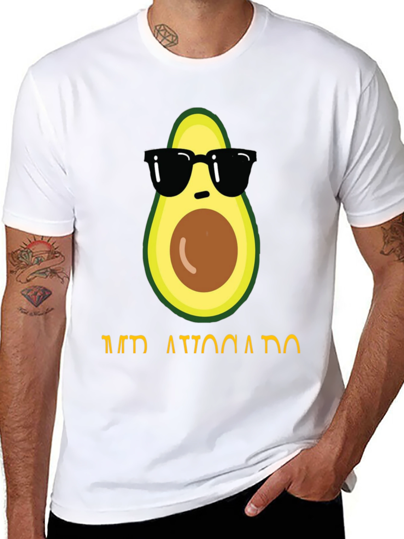Black Cool Avocado Graphic T-Shirt view 8