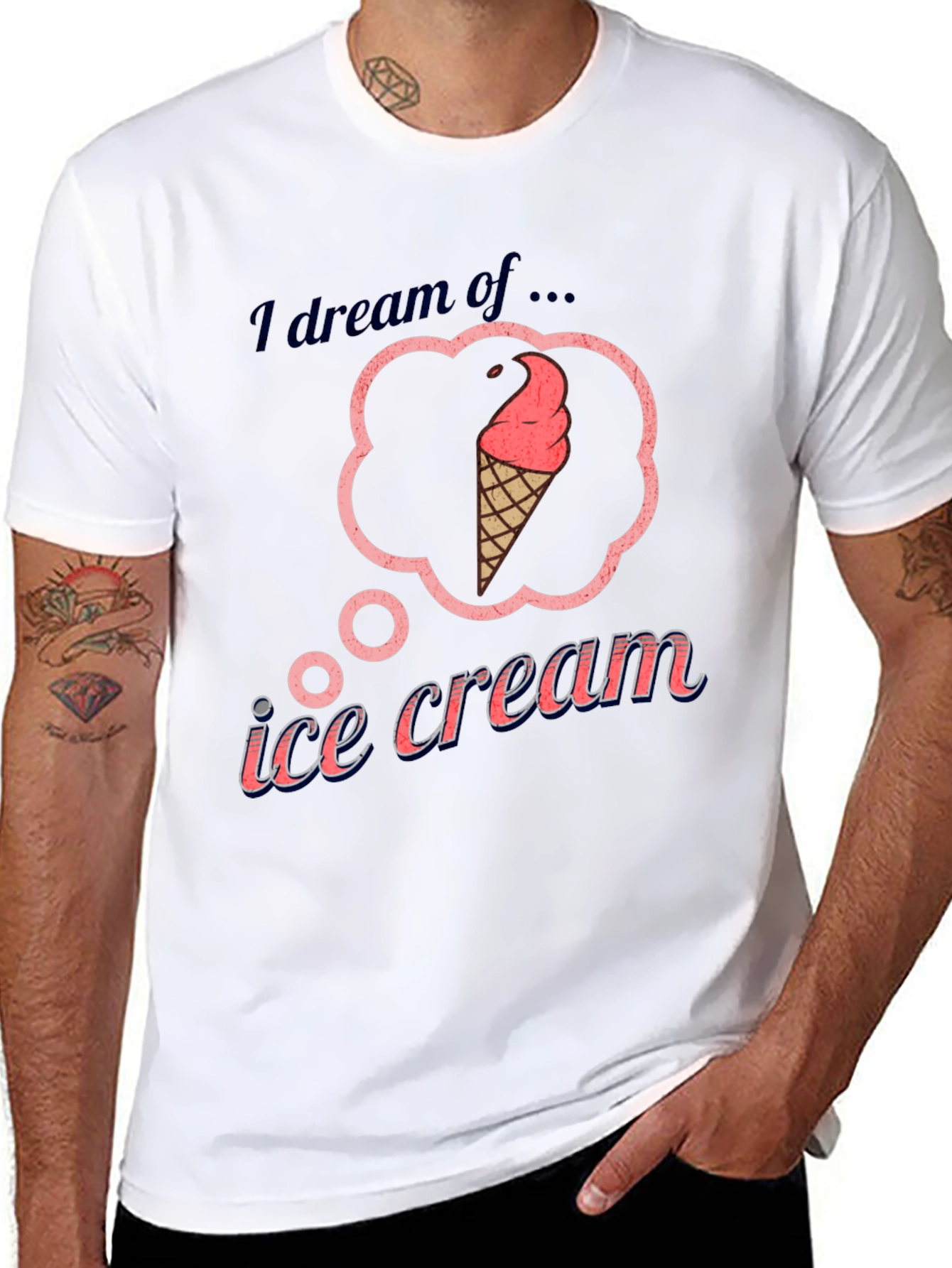 Black I Dream of Ice Cream T-Shirt view 8