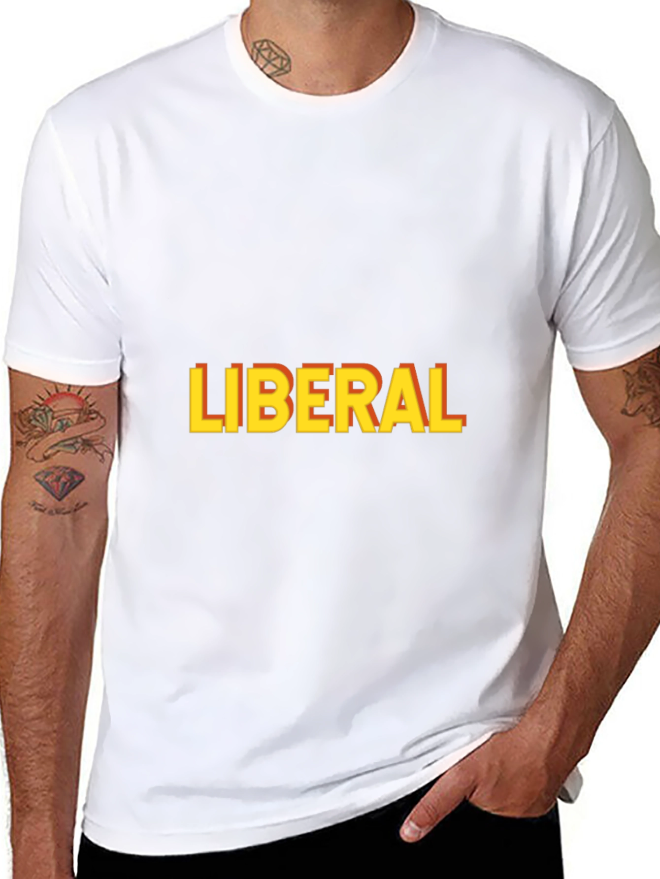 Black Liberal Graphic Print T-Shirt - Black view 8