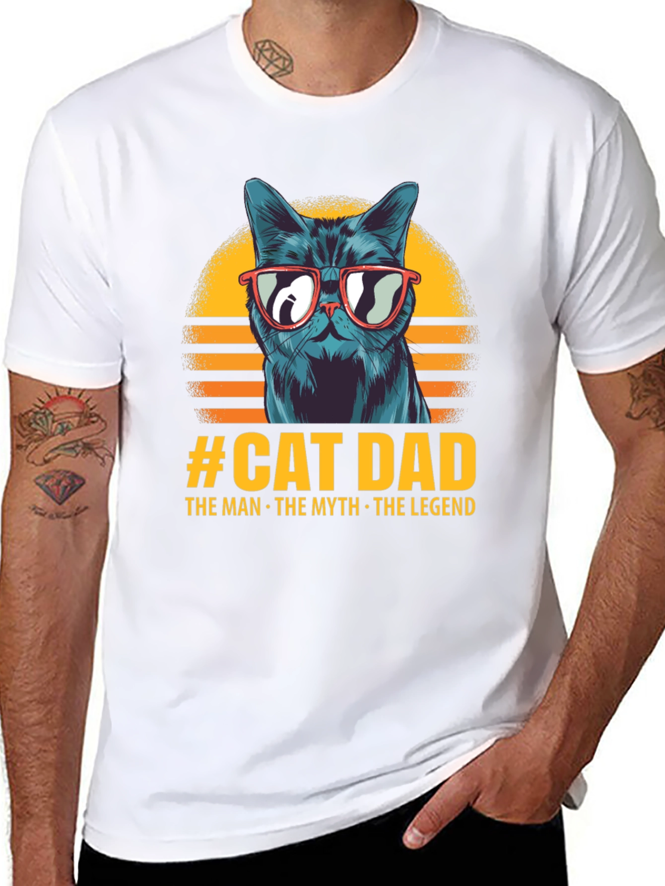 Black Cat Dad T-Shirt - The Man, The Myth, The Legend view 8
