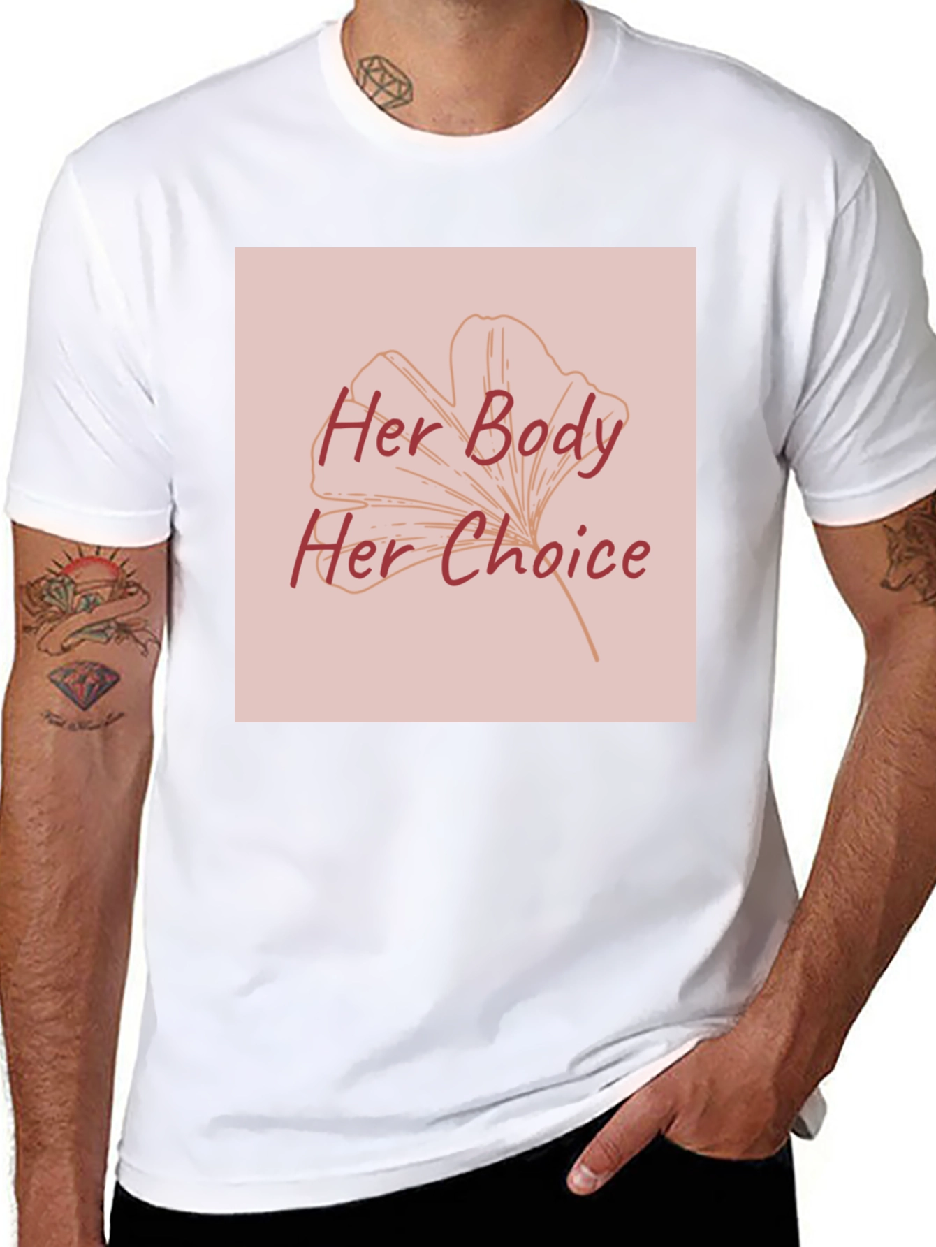 Black Her Body Her Choice Graphic Tee - Pro Choice T-Shirt view 8