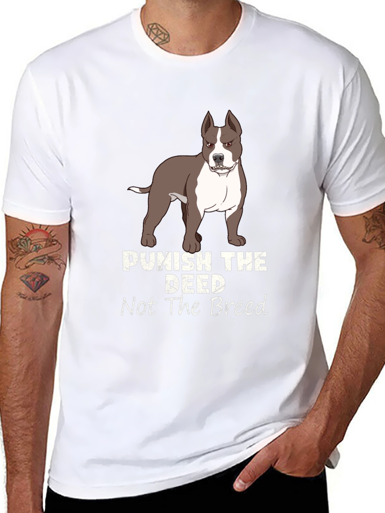 Black Punish the Deed, Not the Breed T-Shirt view 8