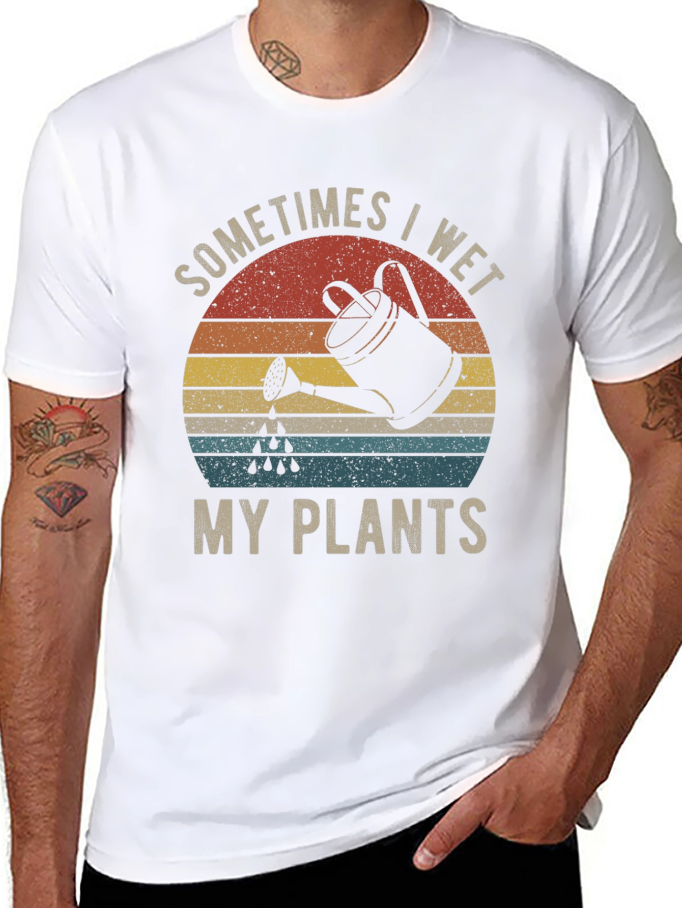Black Sometimes I Wet My Plants Graphic Tee view 8