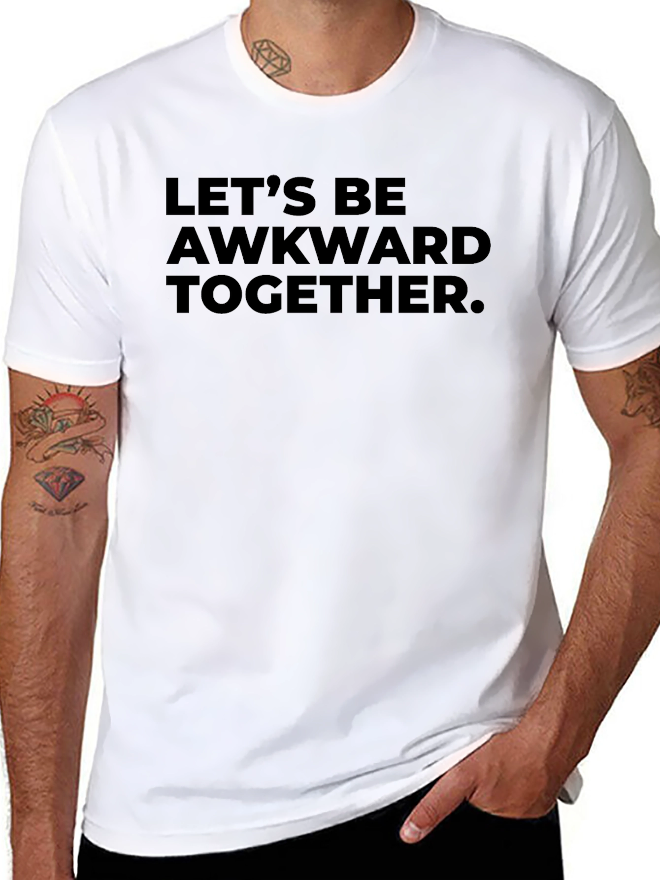 Black Awkward Together Graphic Tee - Soft Cotton Comfort view 8