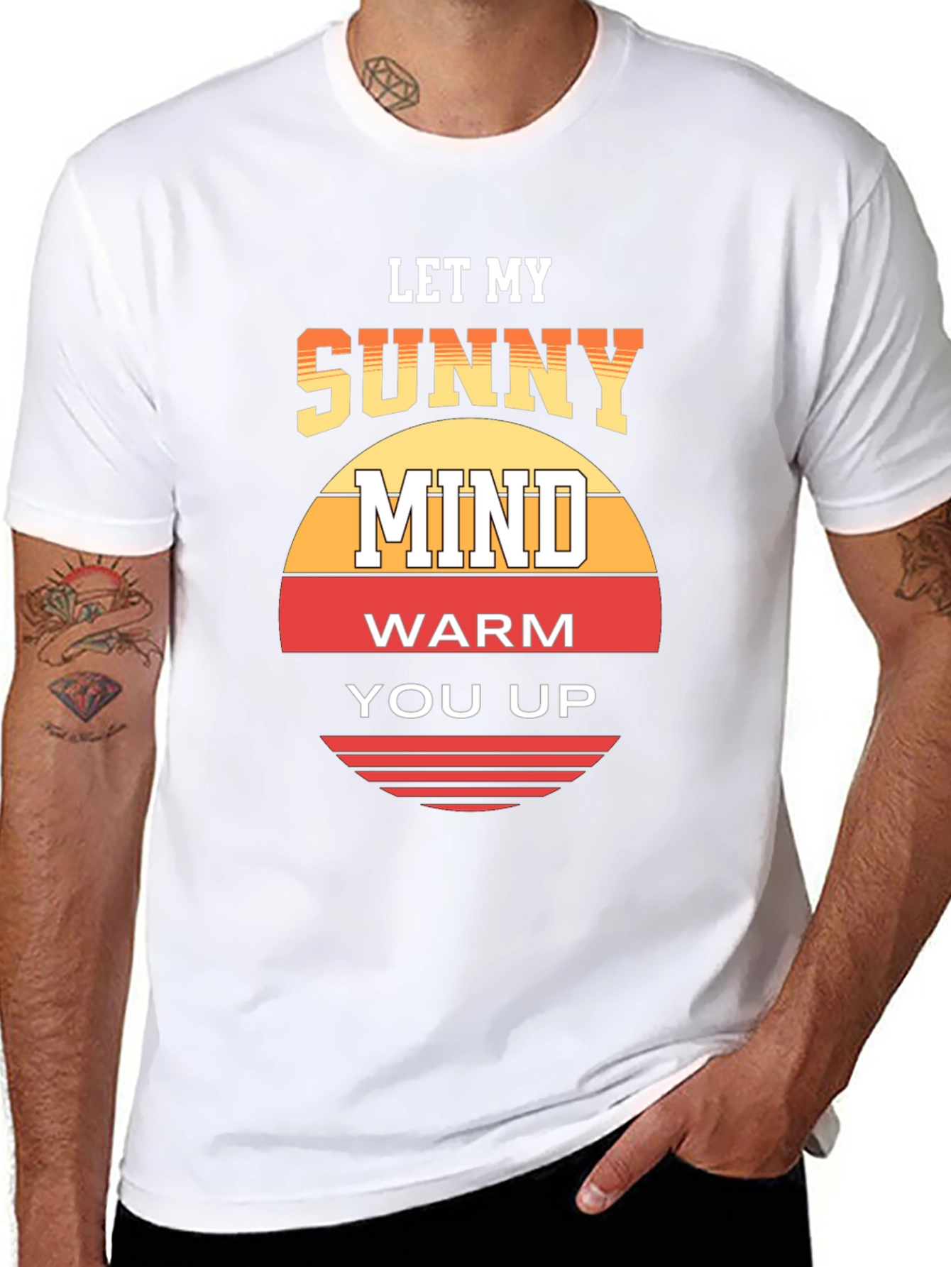 Black Sunny Mind Graphic Tee - Let My Mind Warm You Up view 8