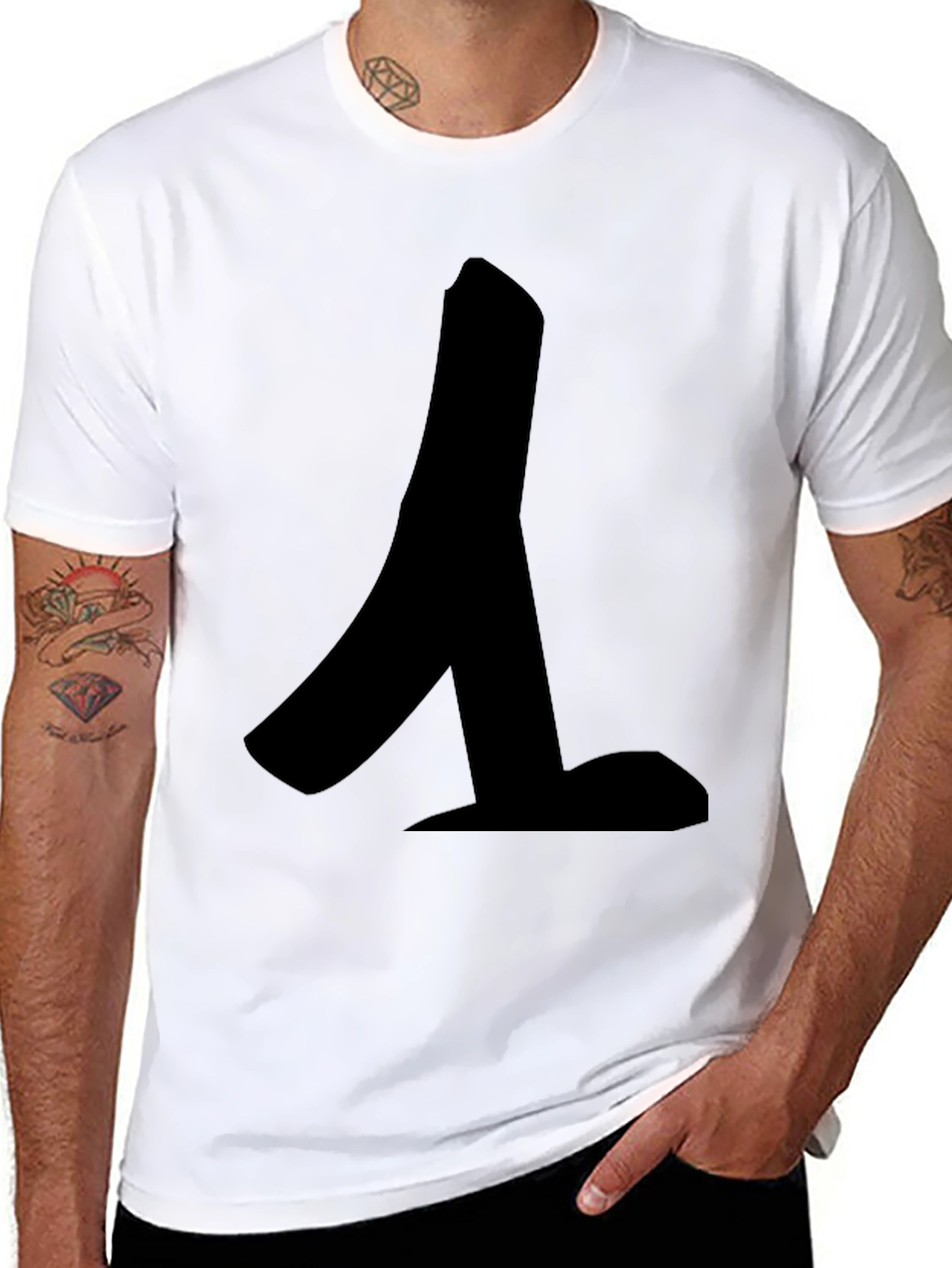 Black Modern Graphic Tee - Black with Abstract Design view 8