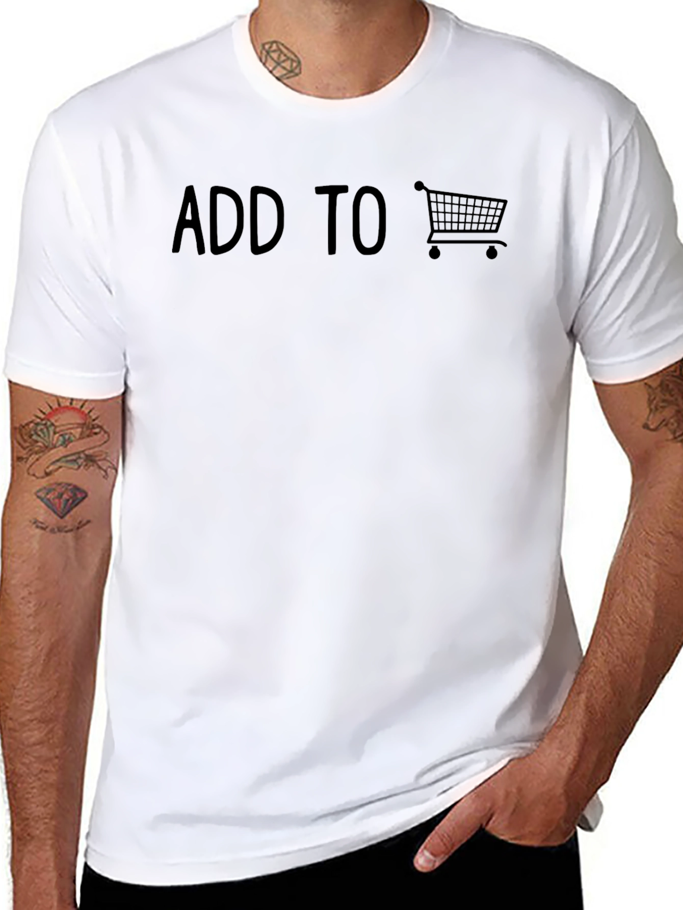 Add To Cart Black Graphic Tee - 8