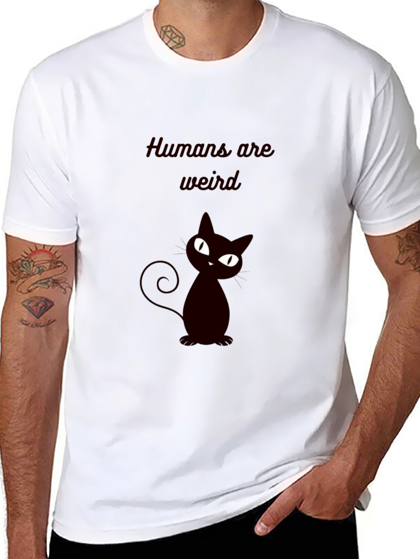 Black Humans Are Weird Cat T-Shirt view 8