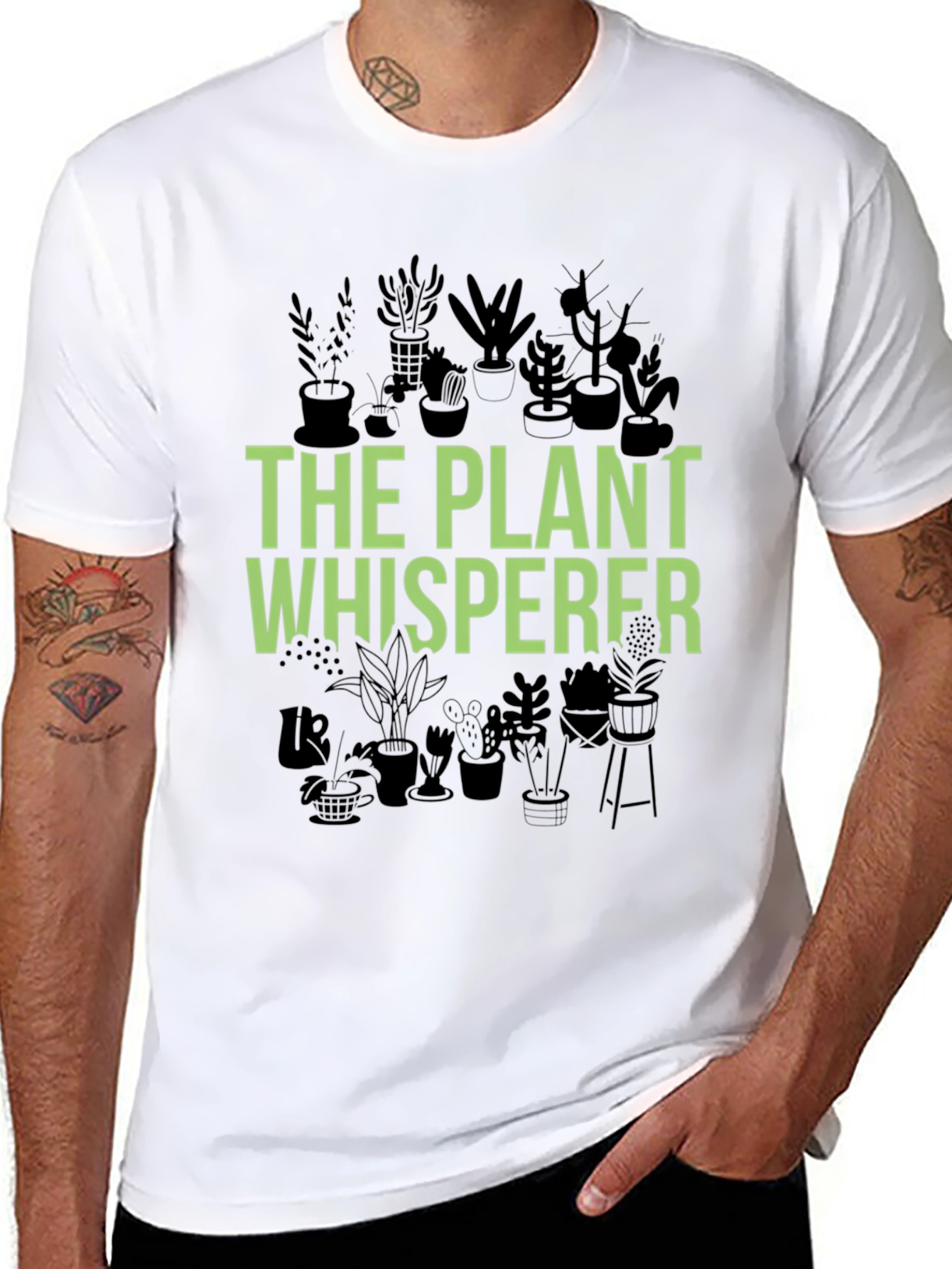 Black The Plant Whisperer Graphic T-Shirt view 8