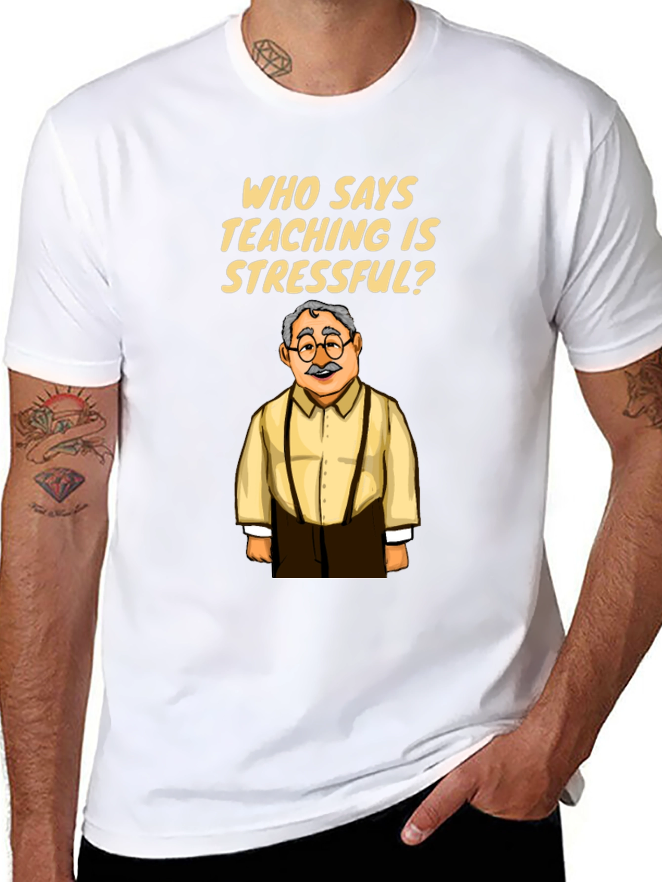Black Funny Teacher T-Shirt: Teaching is Stressful? view 8
