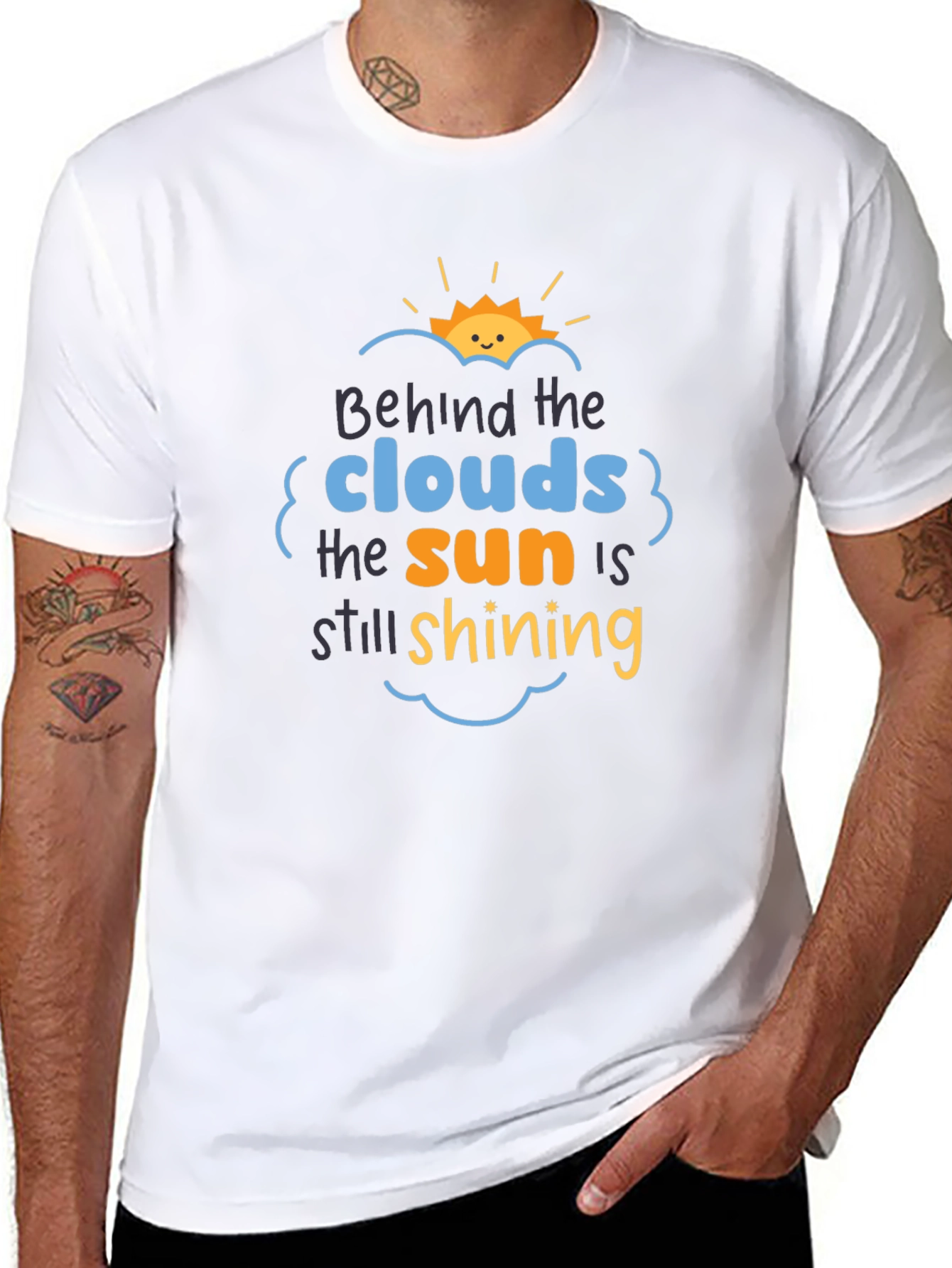 Black Behind The Clouds T-Shirt: Sun is Still Shining! view 8