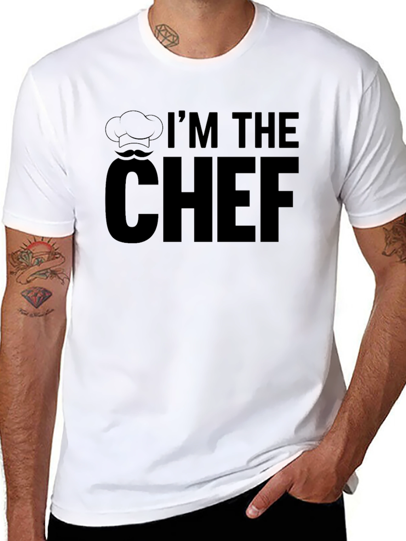 Black I'm the Chef T-Shirt, Funny Cook Tee view 8