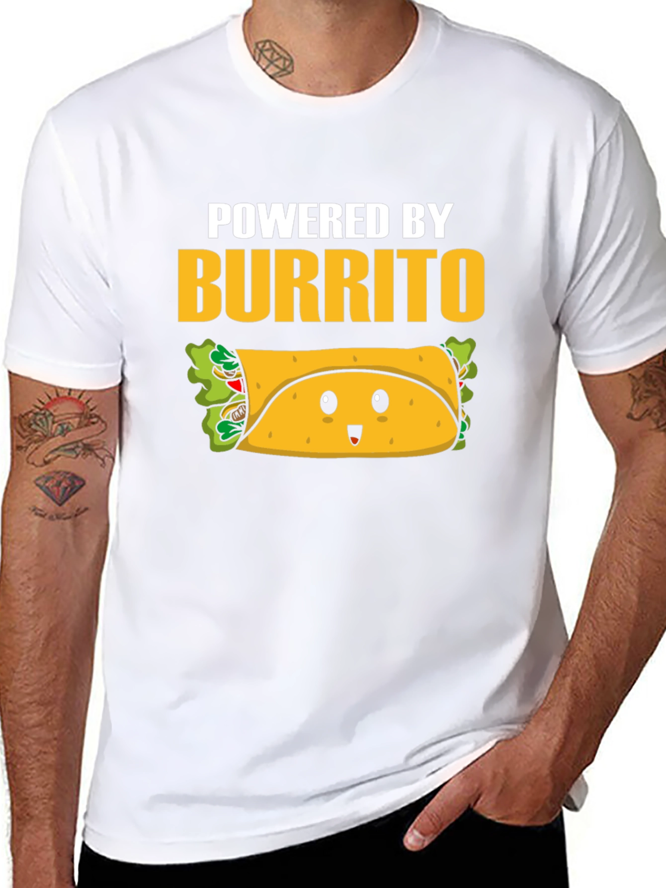 Black Powered by Burrito Graphic Tee view 8
