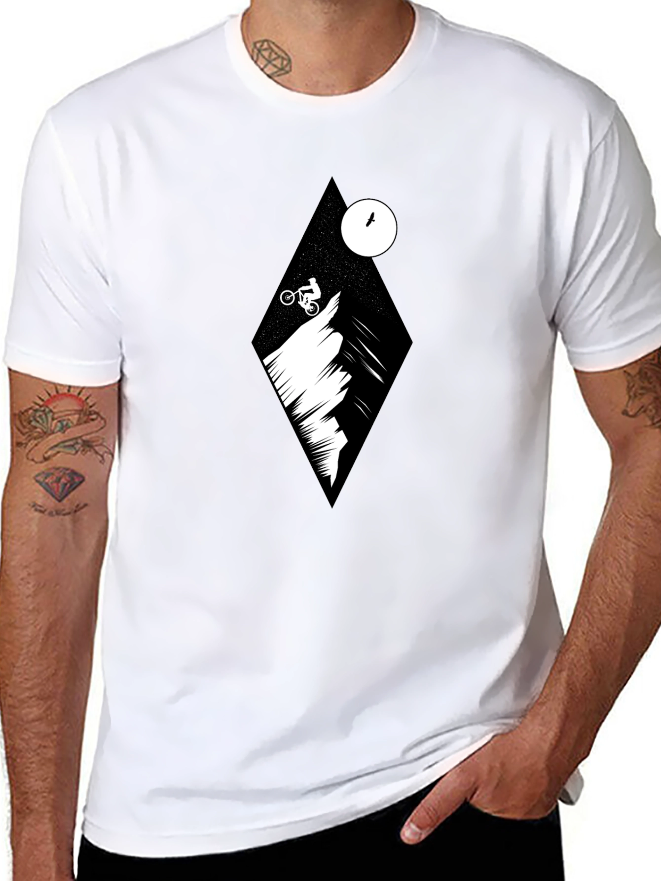 Black Mountain Biker Graphic Tee - Black view 8