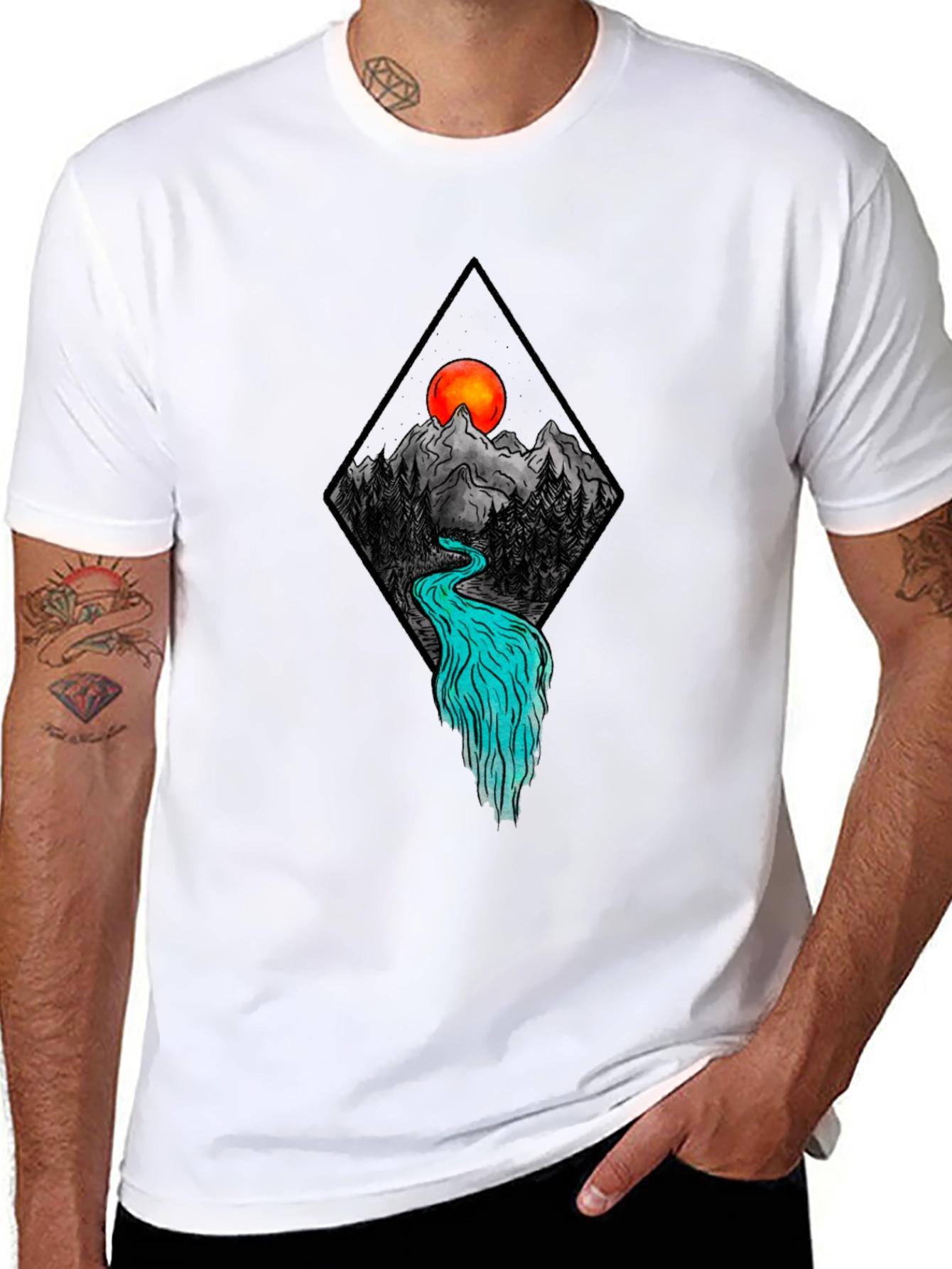 Black Mountain River Graphic Tee - Black view 8
