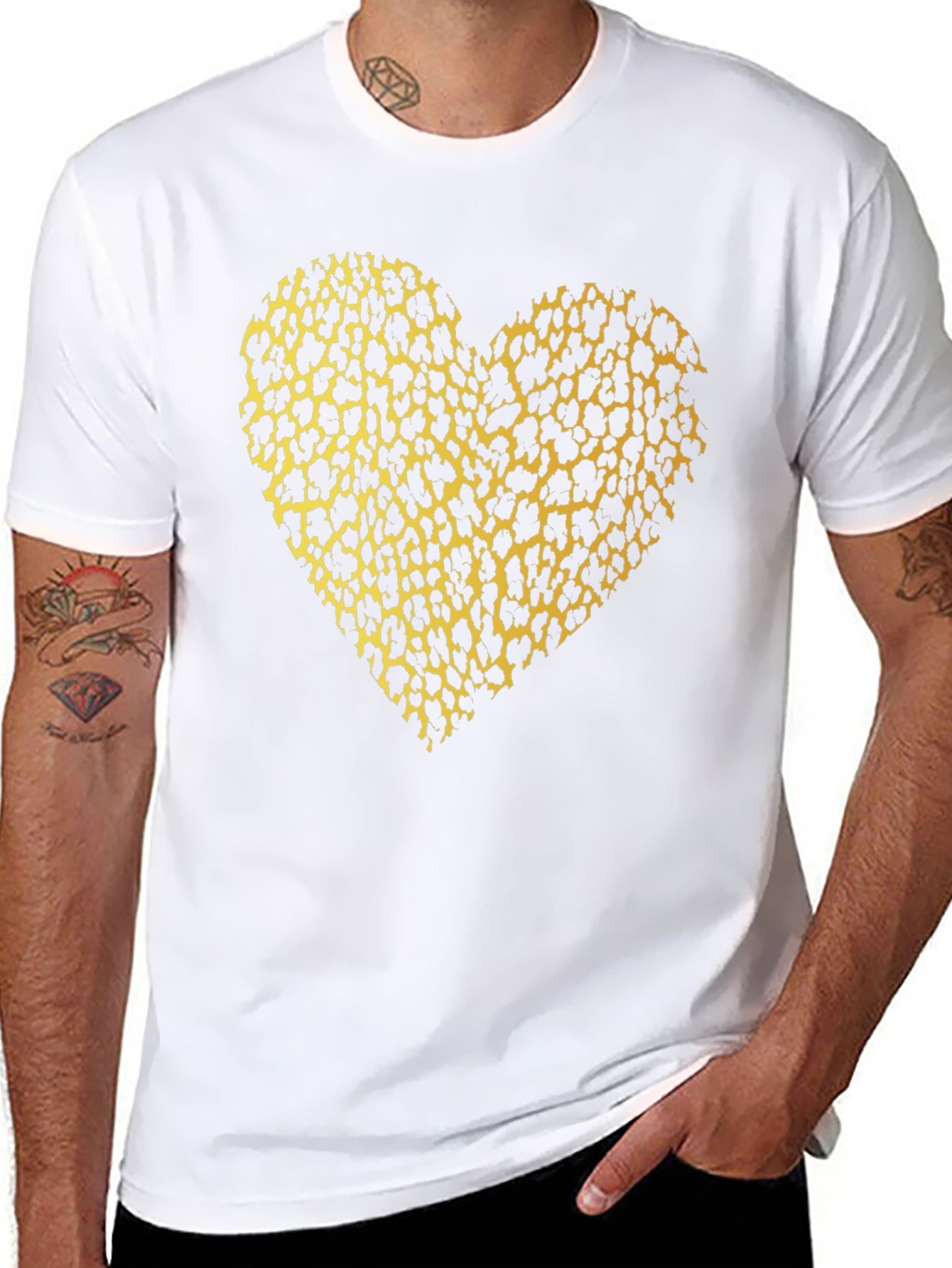 Black Leopard Print Heart T-Shirt - Bold & Stylish view 8