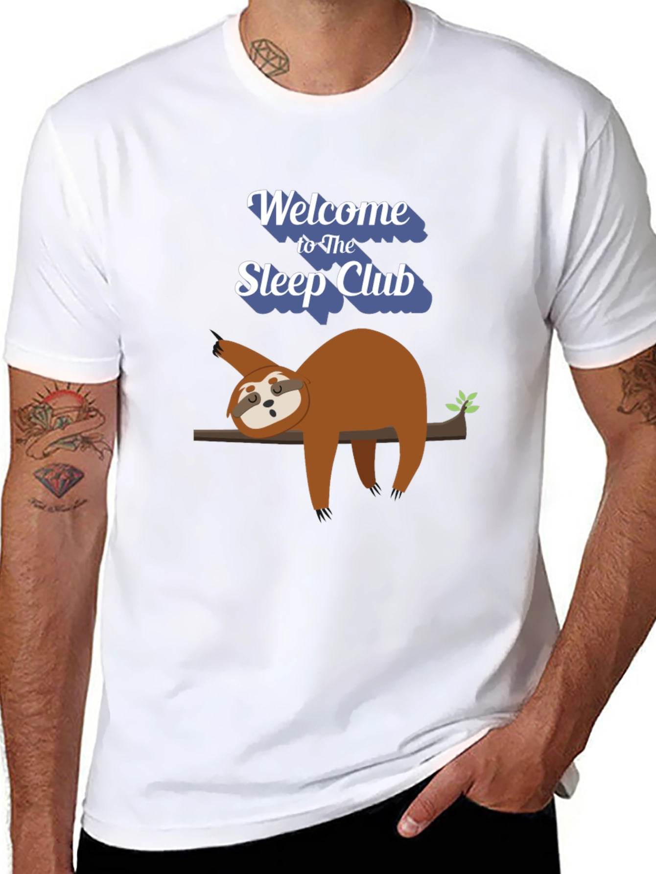 Black Sleep Club Sloth Graphic T-Shirt - Relaxed Fit view 8