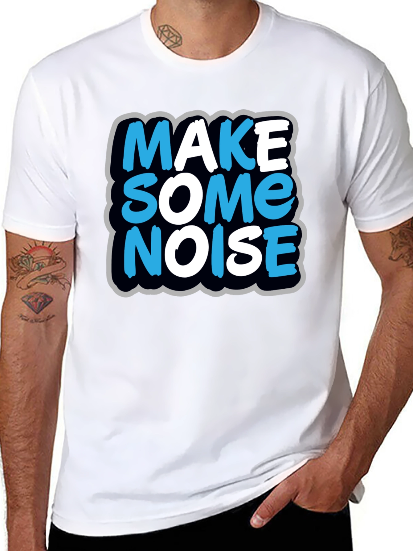 Black Make Some Noise T-Shirt - Black view 8