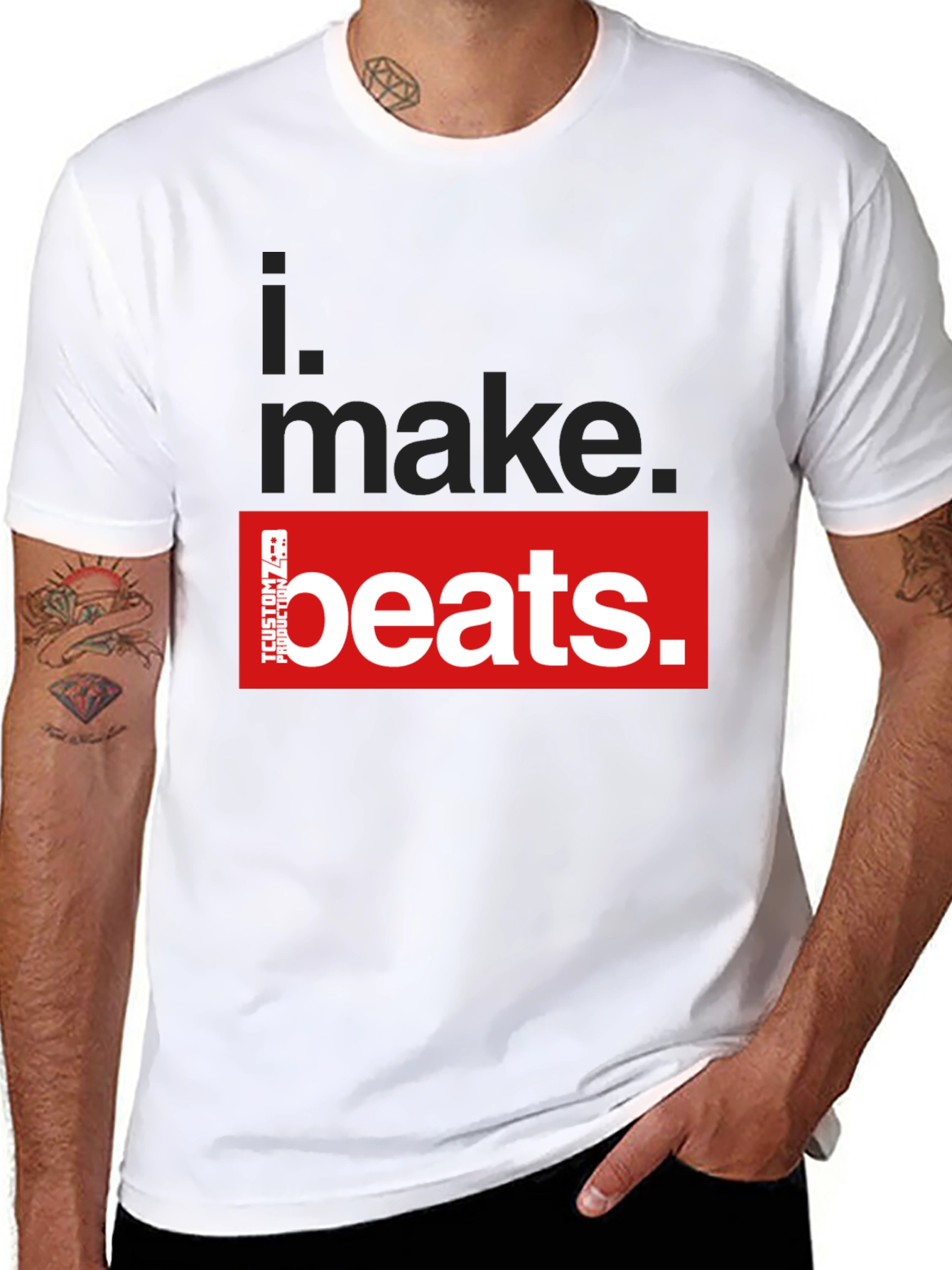 Black I Make Beats Graphic T-Shirt - Black view 8