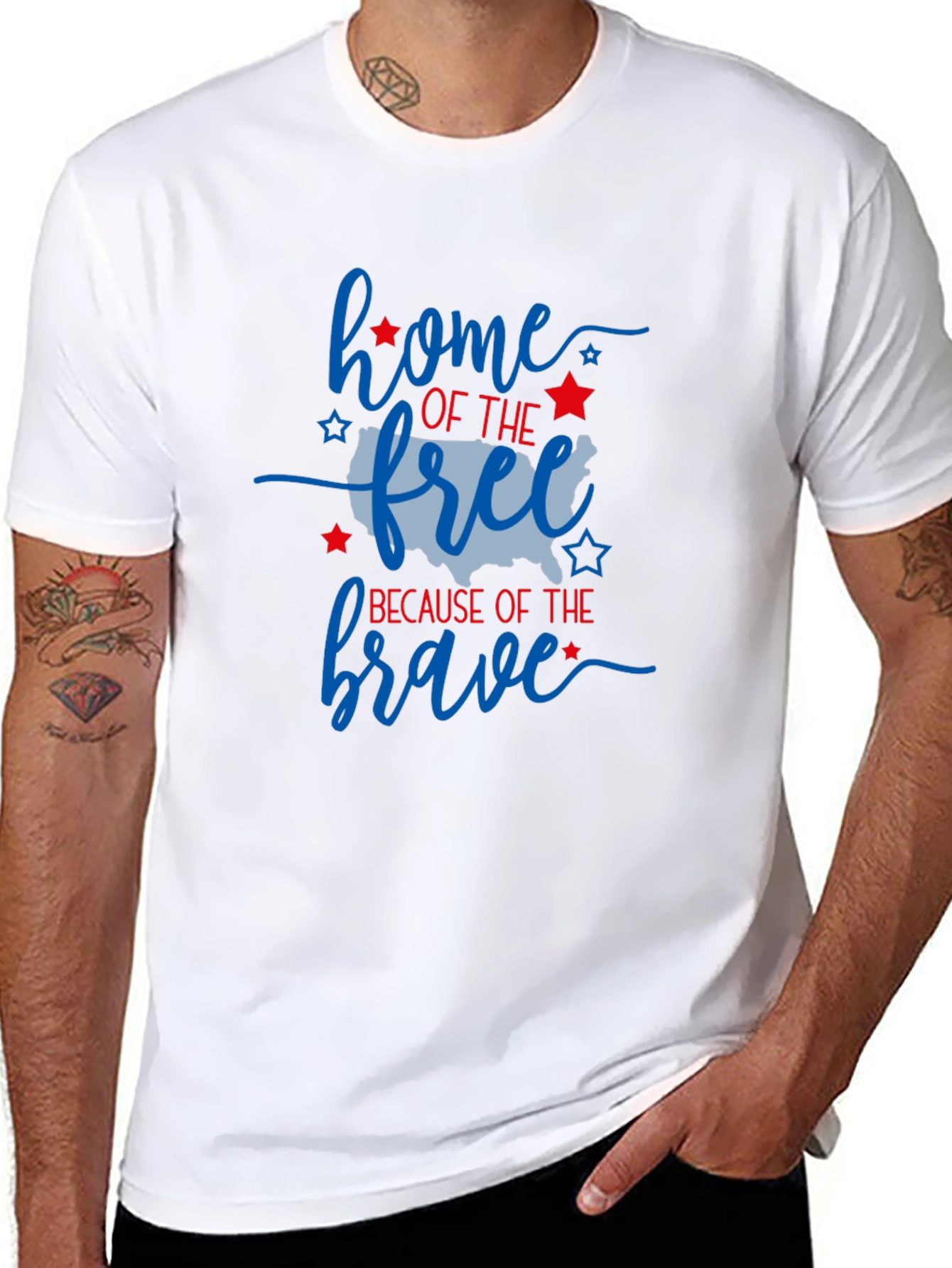 Black Patriotic Home of the Free T-Shirt view 8