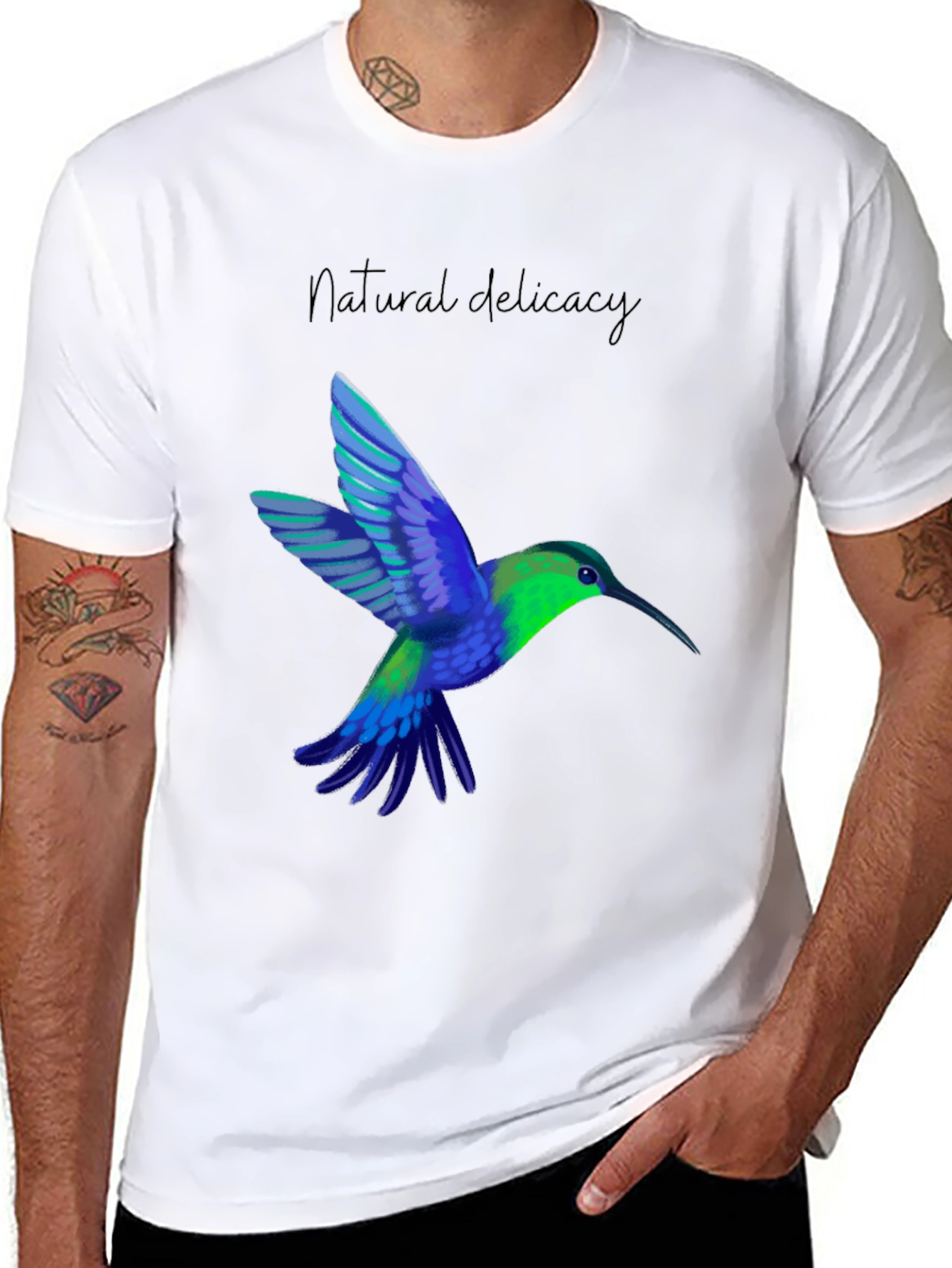 Black Hummingbird Graphic Tee - Natural Delicacy view 8