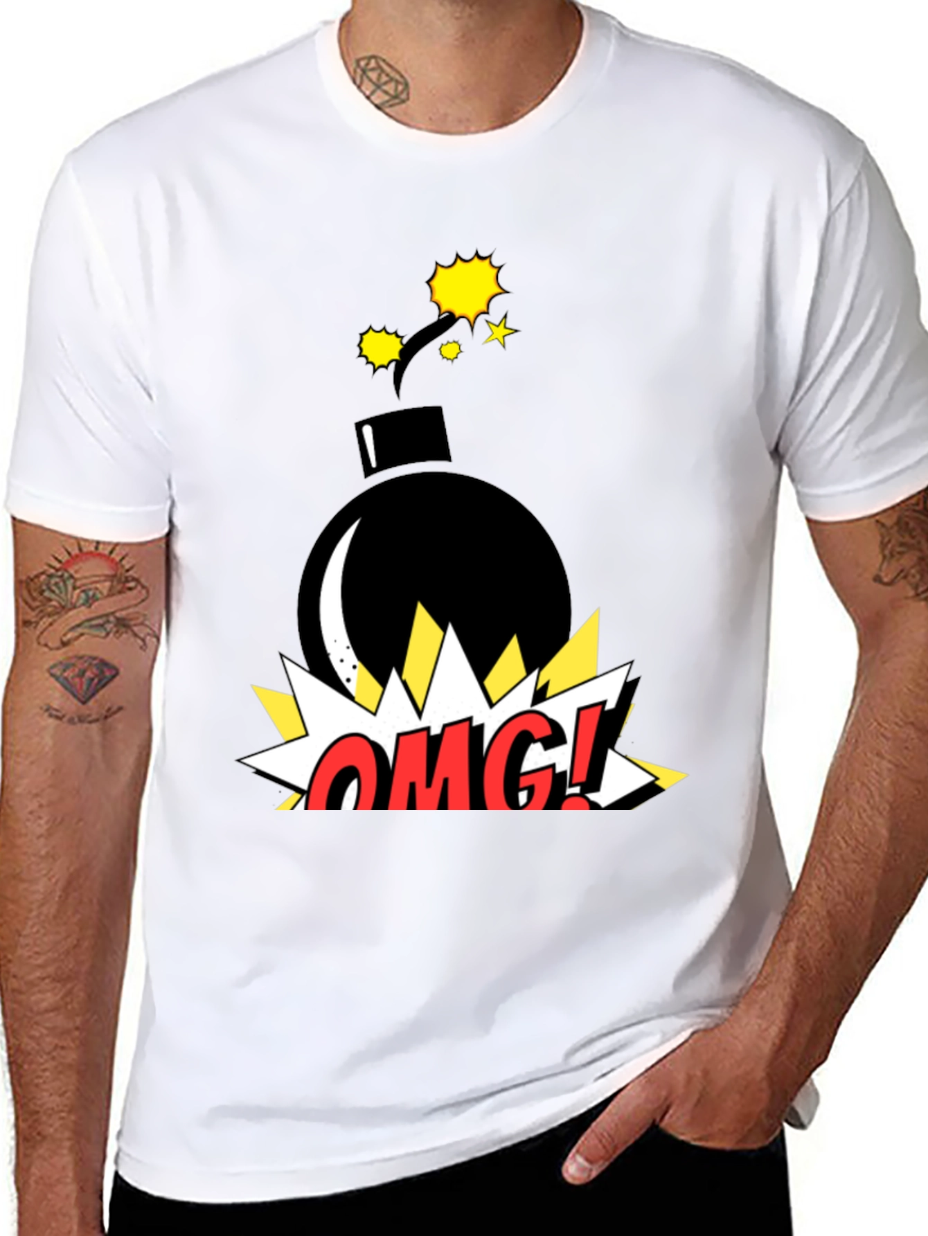 Black OMG! Graphic T-Shirt - Bomb Design view 8
