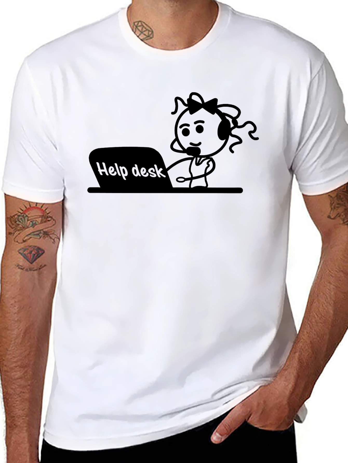 Black Help Desk Graphic Tee view 8