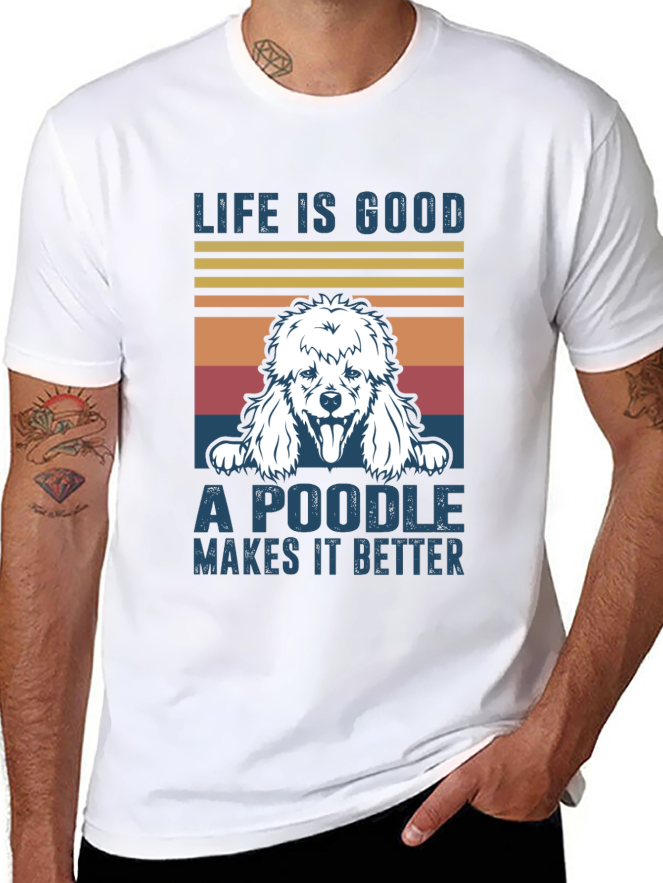Black Life is Good Poodle T-Shirt view 8