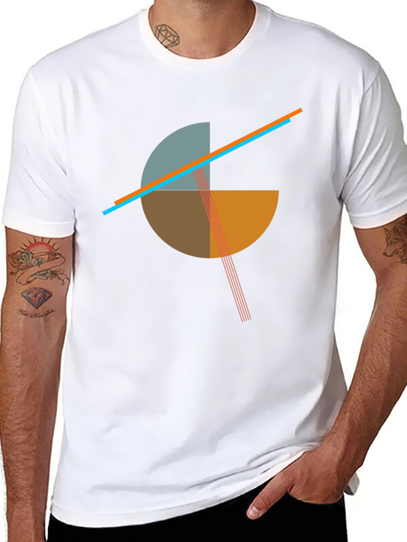 Abstract Graphic Black Tee - 8