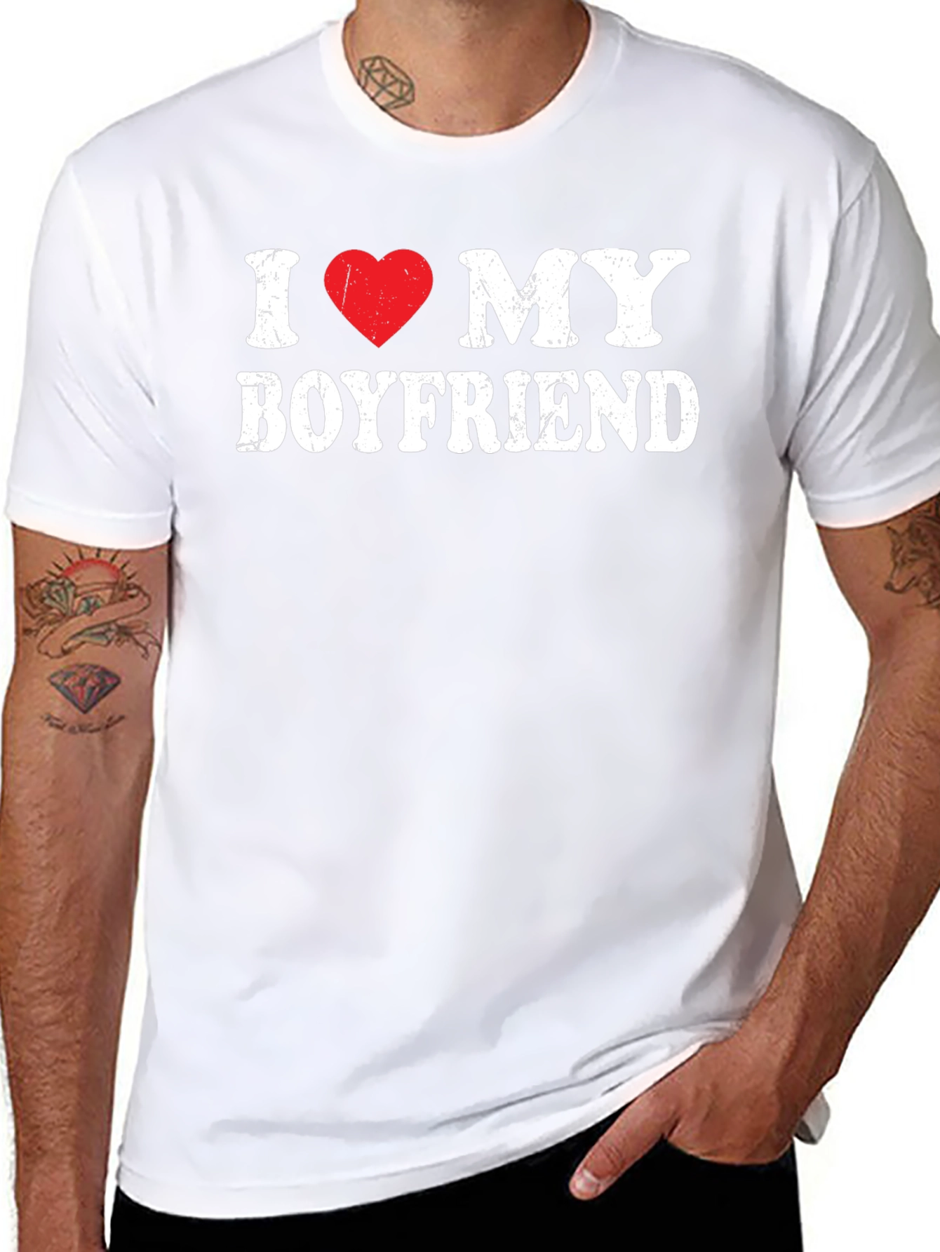 Black I Love My Boyfriend T-Shirt view 8