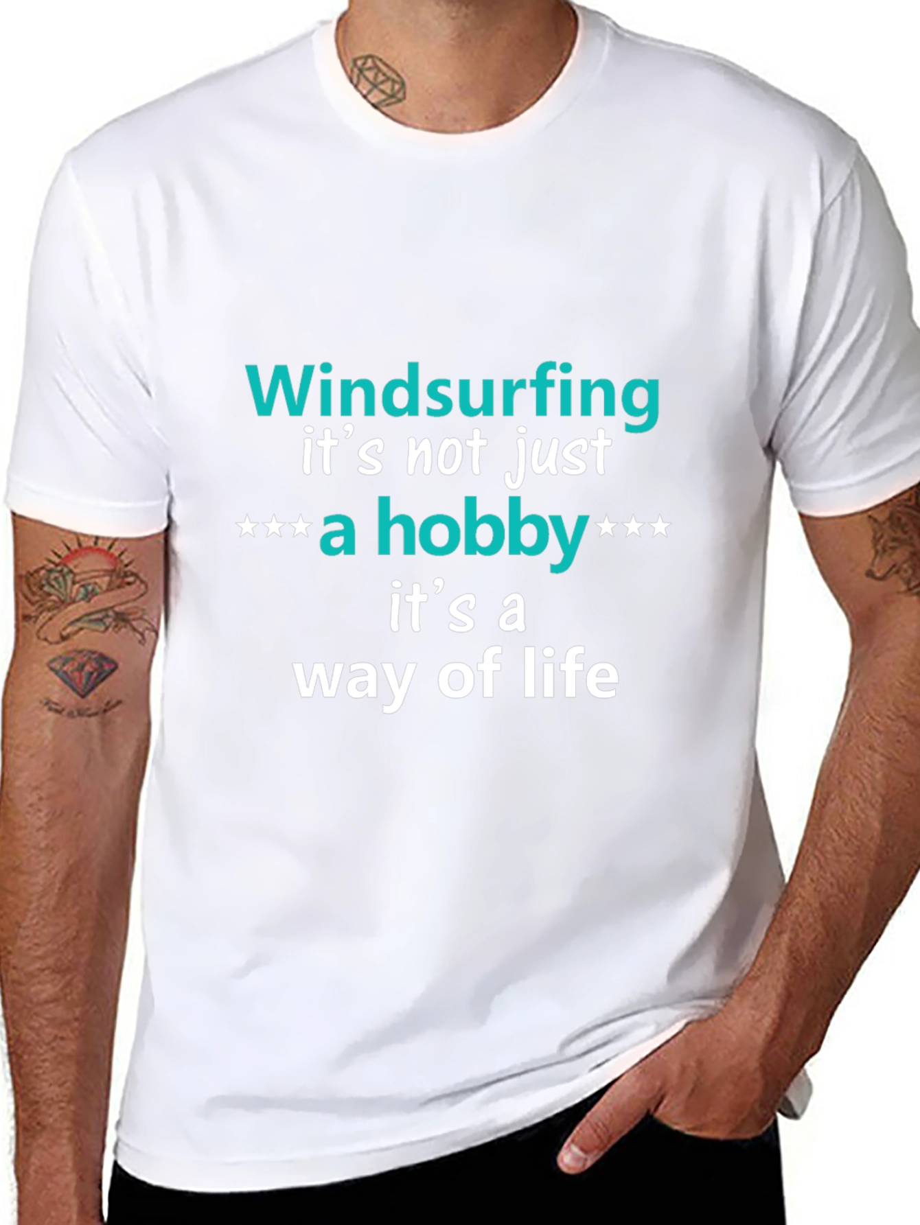 Black Windsurfing Hobby T-Shirt - Way of Life Tee view 8