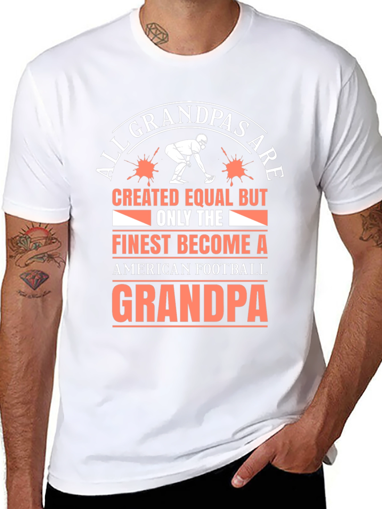 Black Football Grandpa T-Shirt - Finest Grandpas Tee view 8