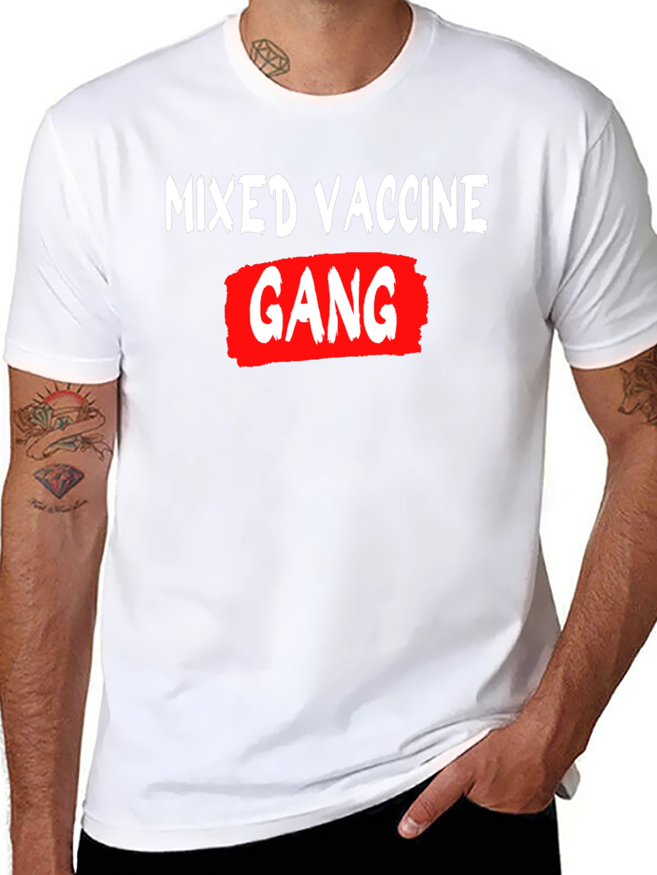 Black Mixed Vaccine Gang Graphic T-Shirt view 8
