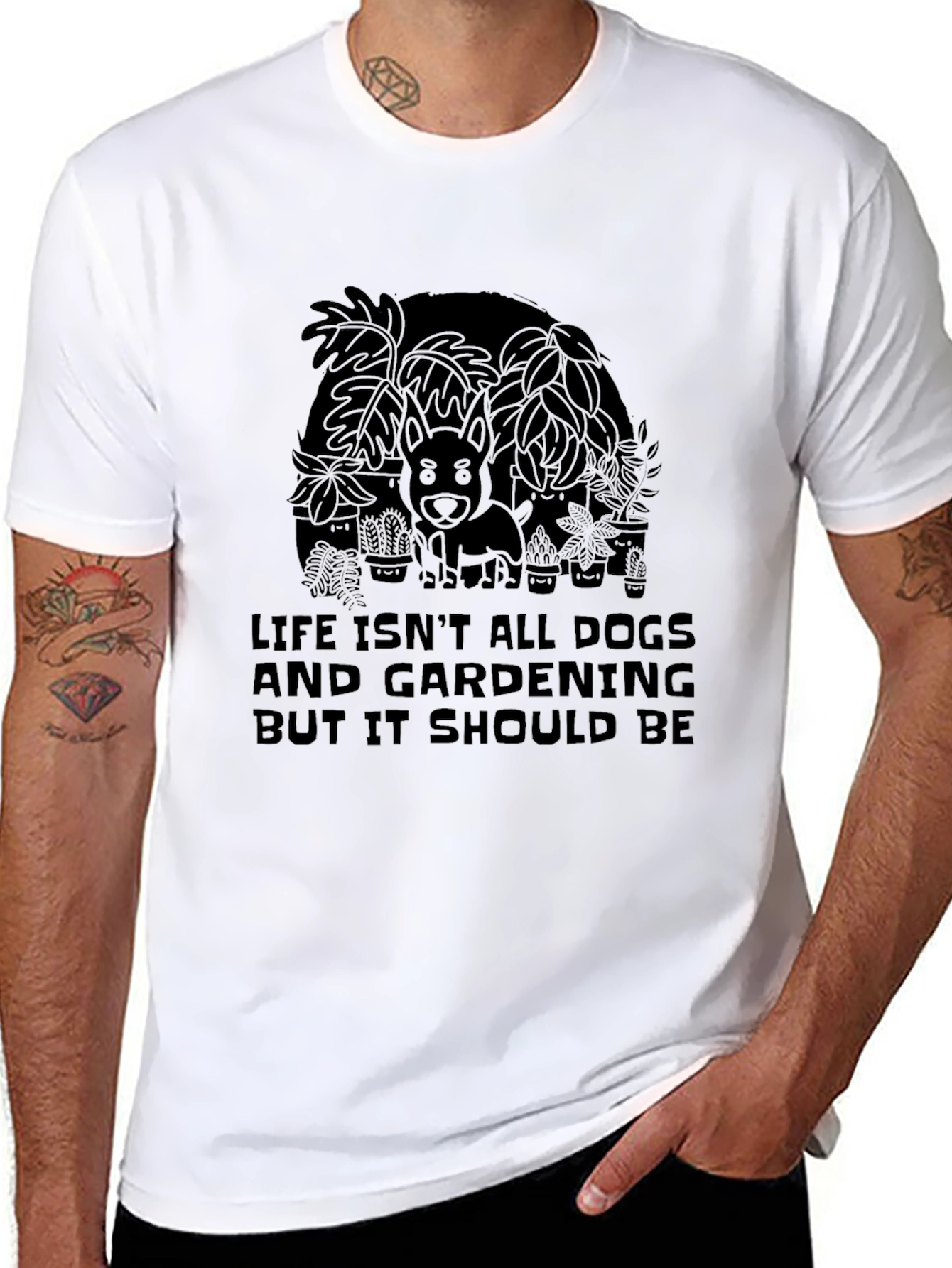 Black Dogs and Gardening T-Shirt view 8