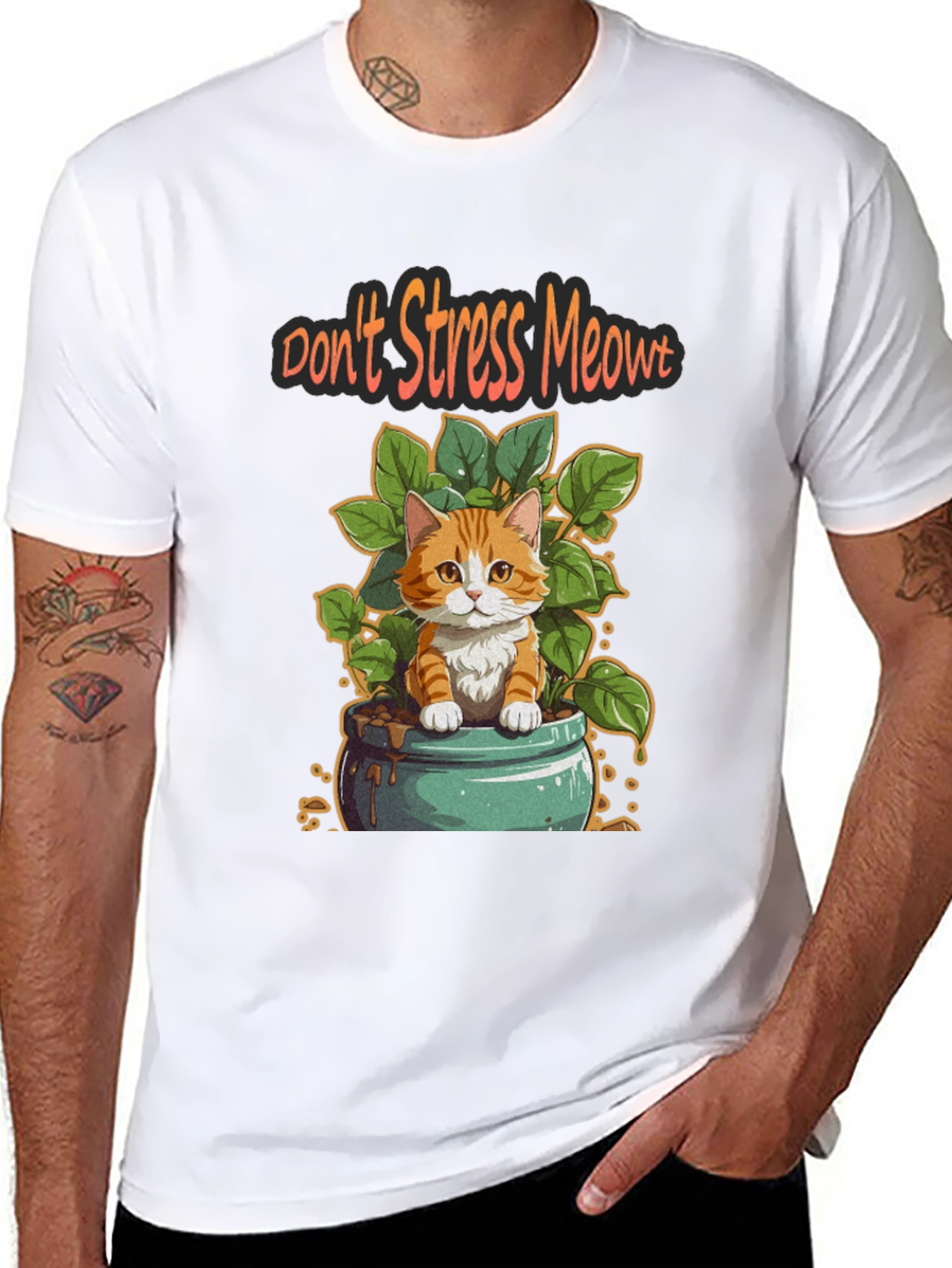 Black Don't Stress Meowt T-Shirt view 8