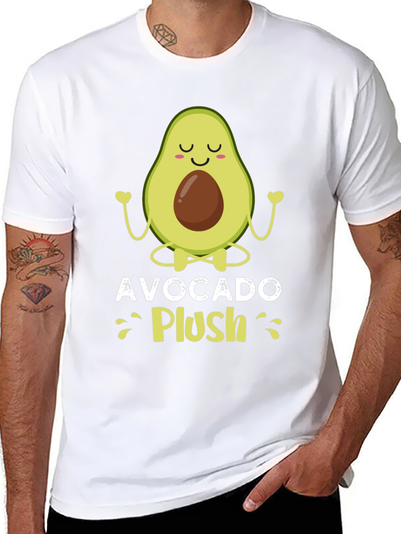 Black Avocado Plush T-Shirt - Yoga Style Tee view 8