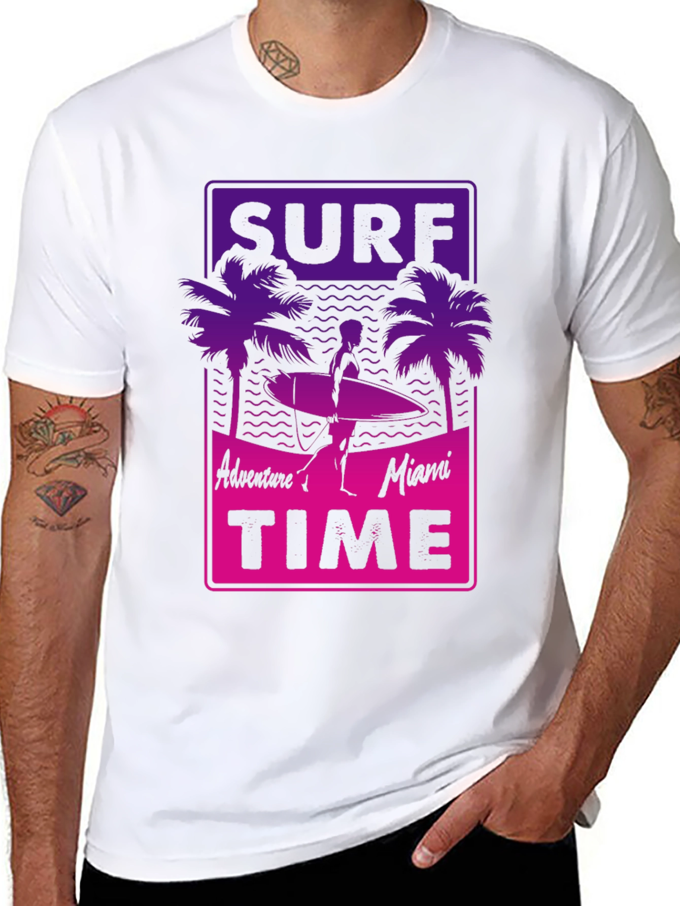 Black Surf Time T-Shirt - Adventure in Miami view 8