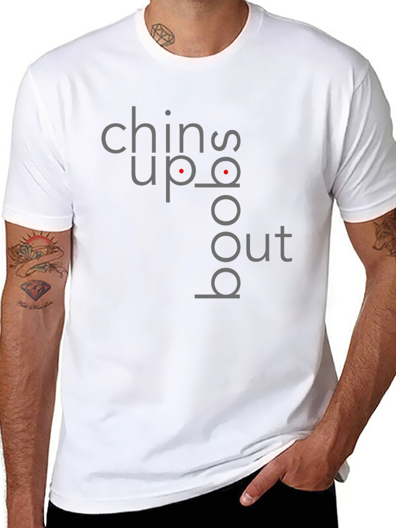 Black Chin Up Boobs Out Graphic T-Shirt view 8