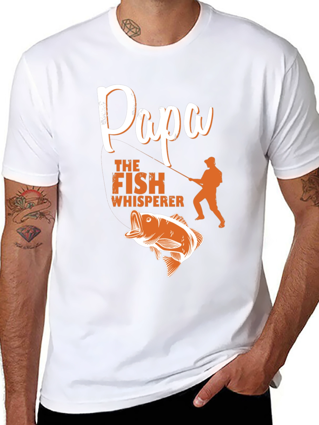 Black Papa the Fish Whisperer T-Shirt view 8