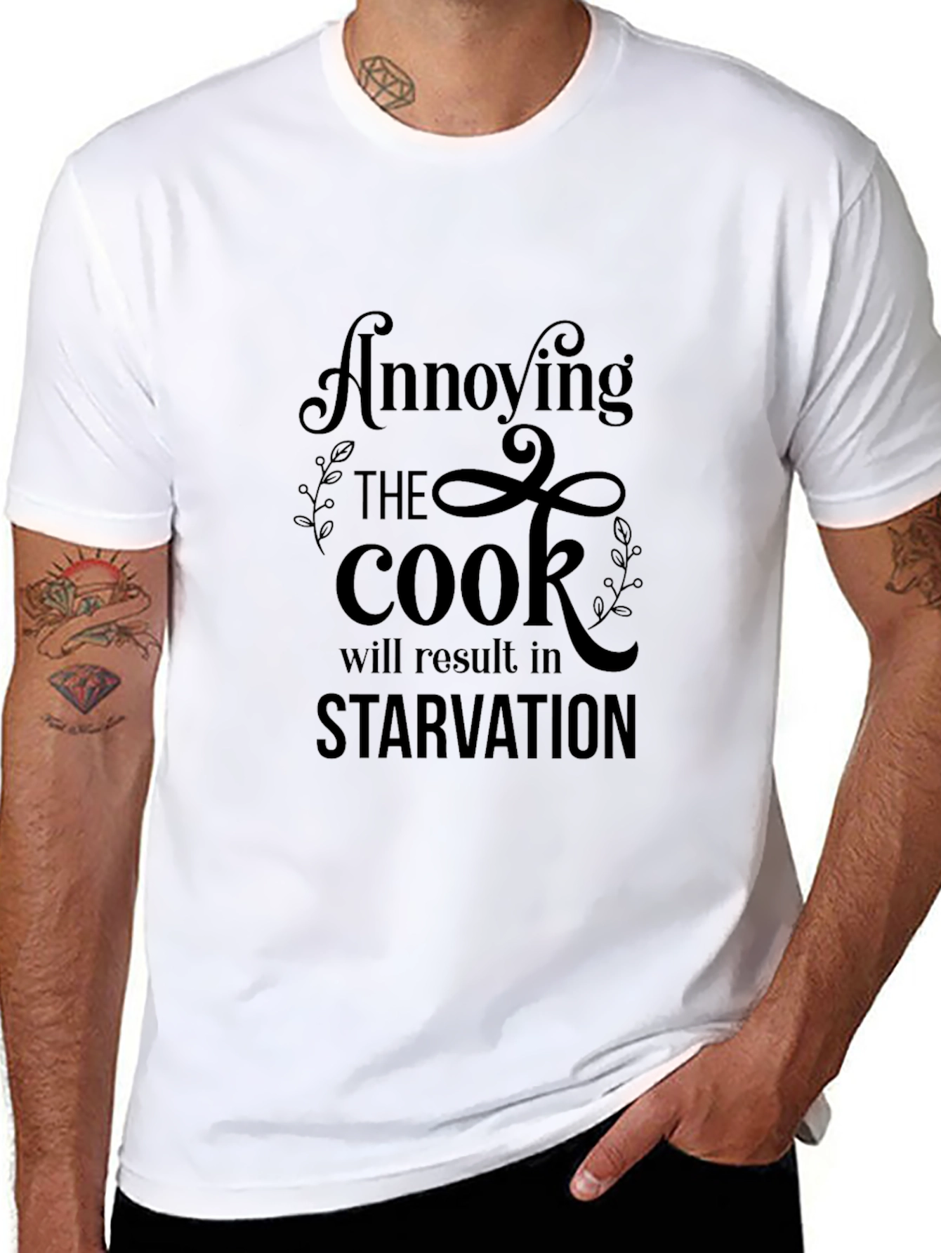 Black Annoying the Cook T-Shirt - Starvation Warning view 8